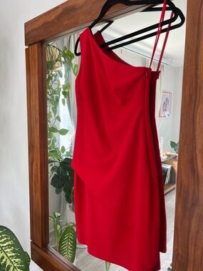 Ralph Lauren Red One-Shoulder Asymmetric Dress